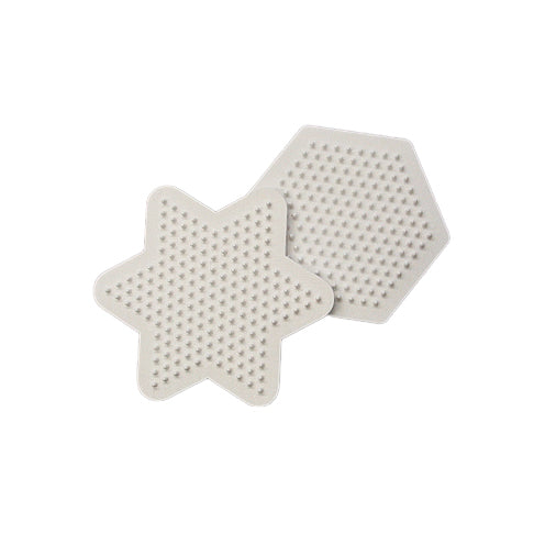 NABBI® Legeplatte Mix Hexagon / Stern 9 cm 2 Stk. weiß