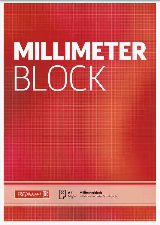 Millimeterblock, A4, 20 Blatt, kariert